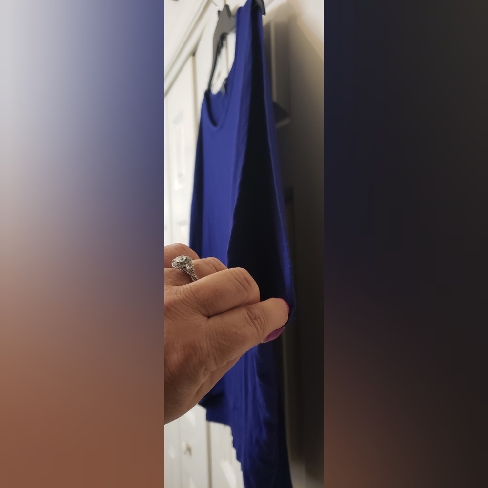 Eileen Fisher Butterfly Box Top Royal Purple L - Picture 2 of 6